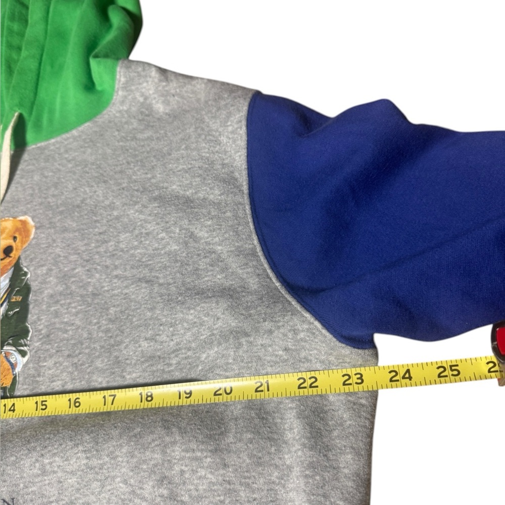 Polo Ralph Lauren Men's Polo Bear Colorblock Hoodie Gray Pink Large - Picture 12 of 12